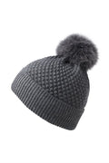 MP denmark, chunky oslo beanie, hue, hue med pom pom, melange, pige, pigehue, uld, mp hue, grå, dreng, drengehue.