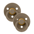 Sutter, Bibs, Bibssutter, Pacifier, Sut, Naturgummi, naturgummisut, Rund sut,Colour,Latex, 2Pack,Colour , Dark Oak,str.2