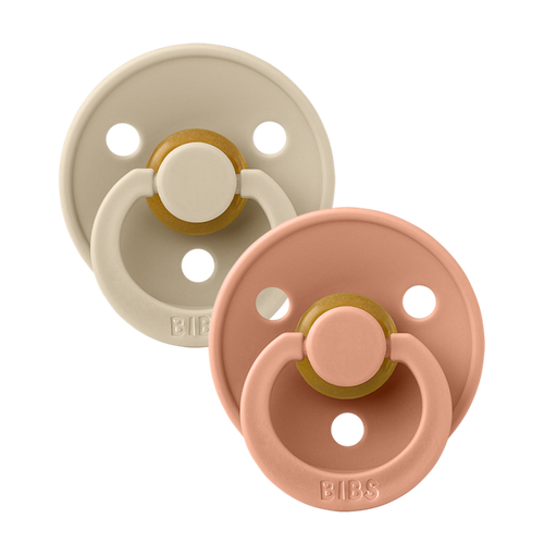 Sutter, Bibs, Bibssutter, Pacifier, Sut, Naturgummi, naturgummisut, Rund sut,Colour,Latex, 2Pack,Colour ,Vanilla,Peach,str.2