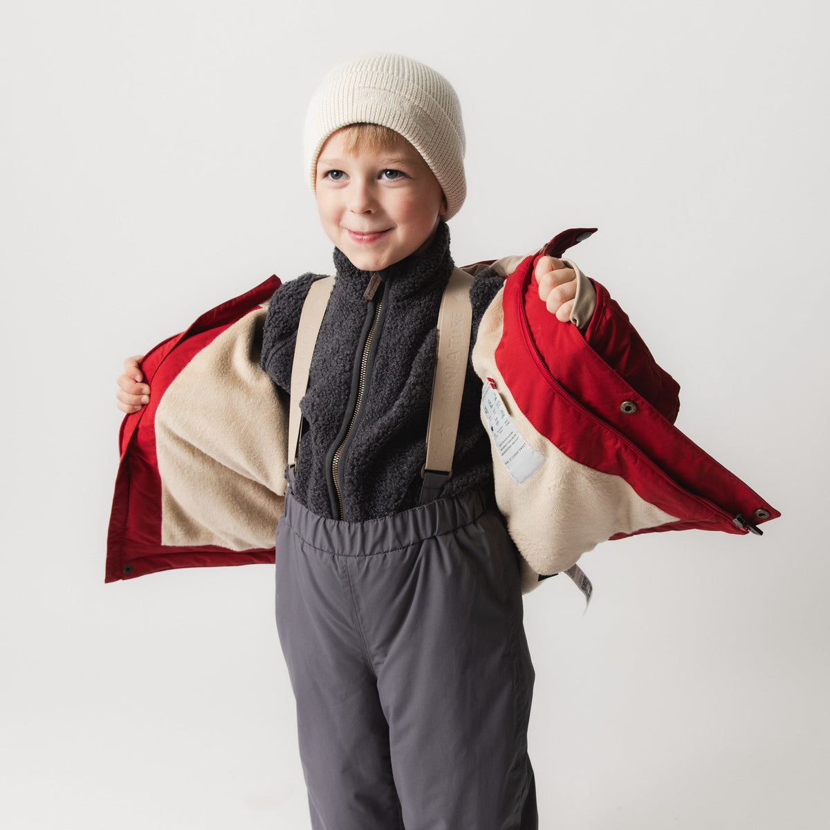 Mini a ture - MATADYANKO fleeceforet vinterjakke. GRS - Chili pepper