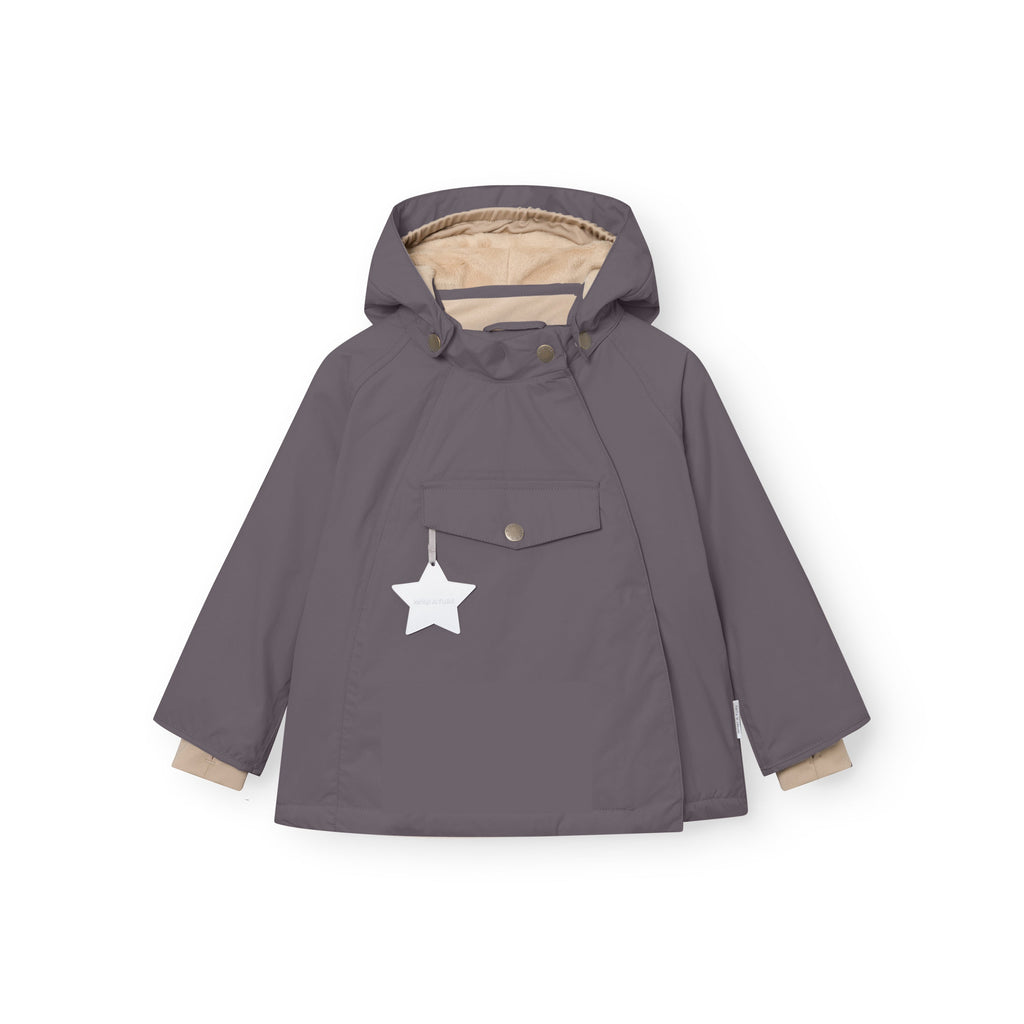 Mini a ture - MATWANG fleece lined winter jacket. GRS - Plum kitten