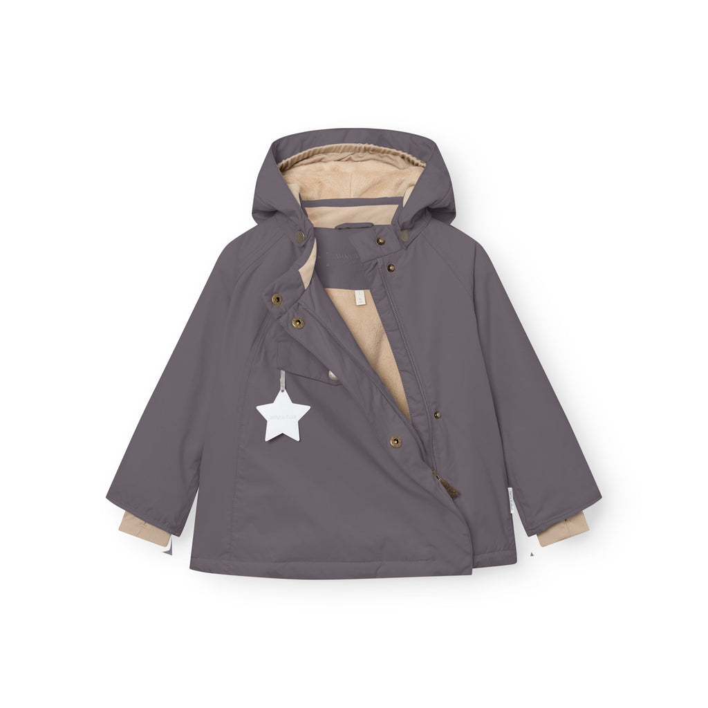 Mini a ture - MATWANG fleece lined winter jacket. GRS - Plum kitten