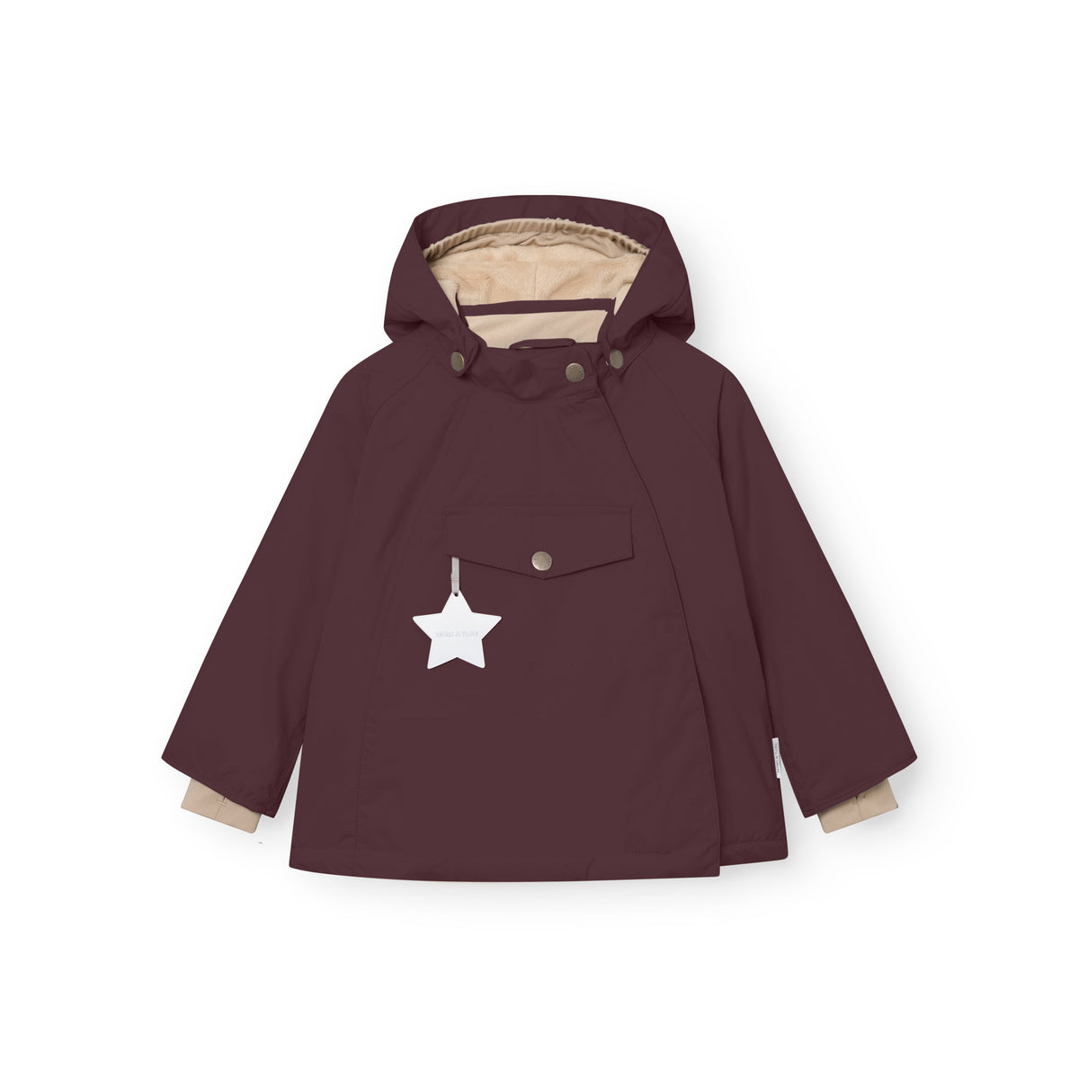 Mini a ture - MATWANG fleece lined winter jacket. GRS - Fudge aubergine