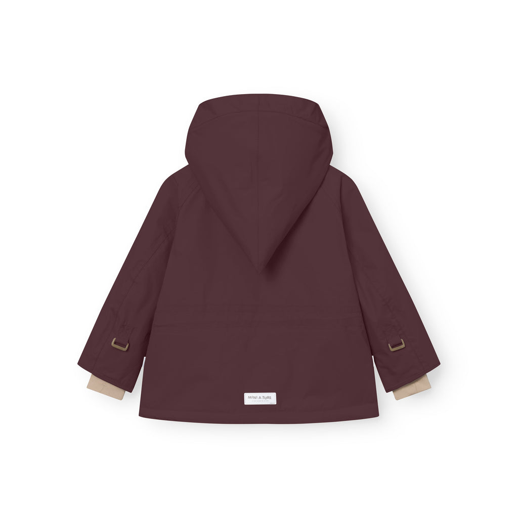 Mini a ture - MATWANG fleece lined winter jacket. GRS - Fudge aubergine