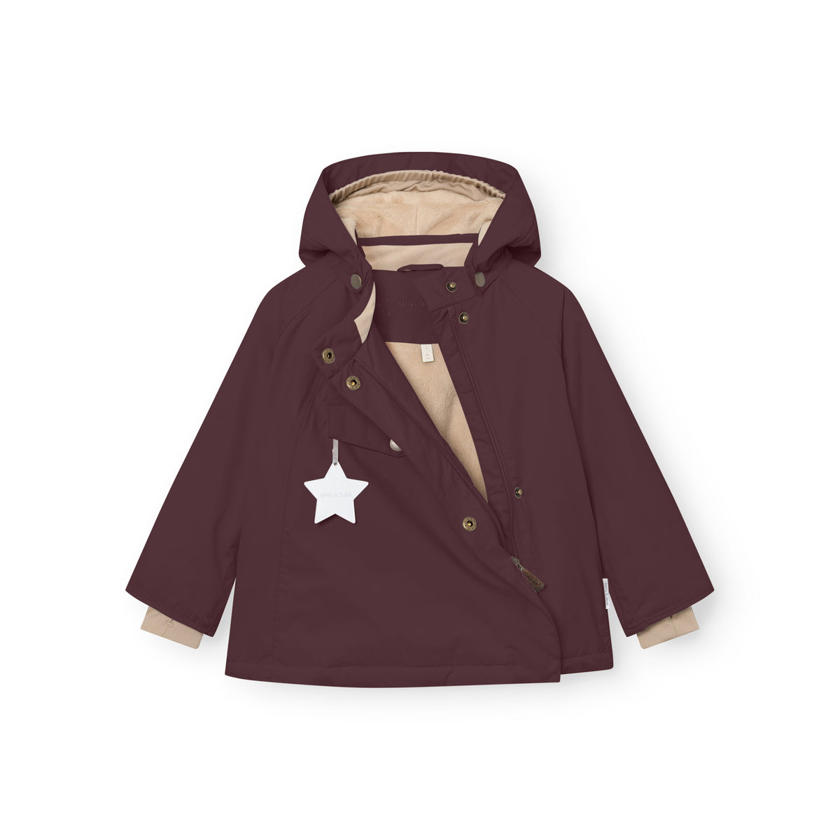 Mini a ture - MATWANG fleece lined winter jacket. GRS - Fudge aubergine