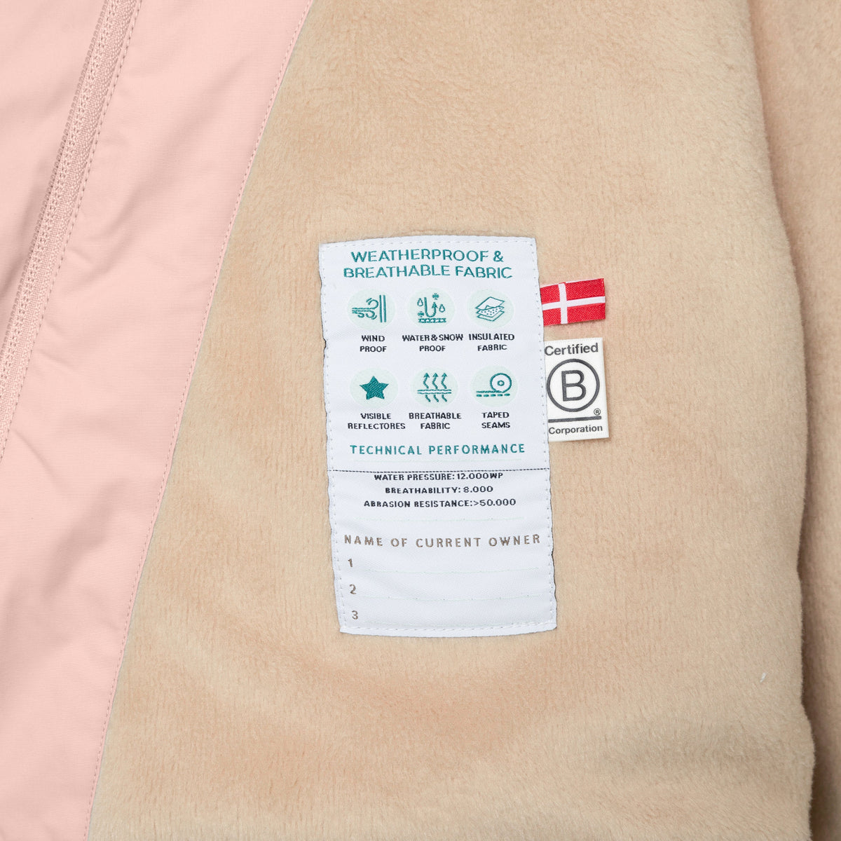 Mini a ture - MATWANG fleece lined winter jacket. GRS - Adobe rose