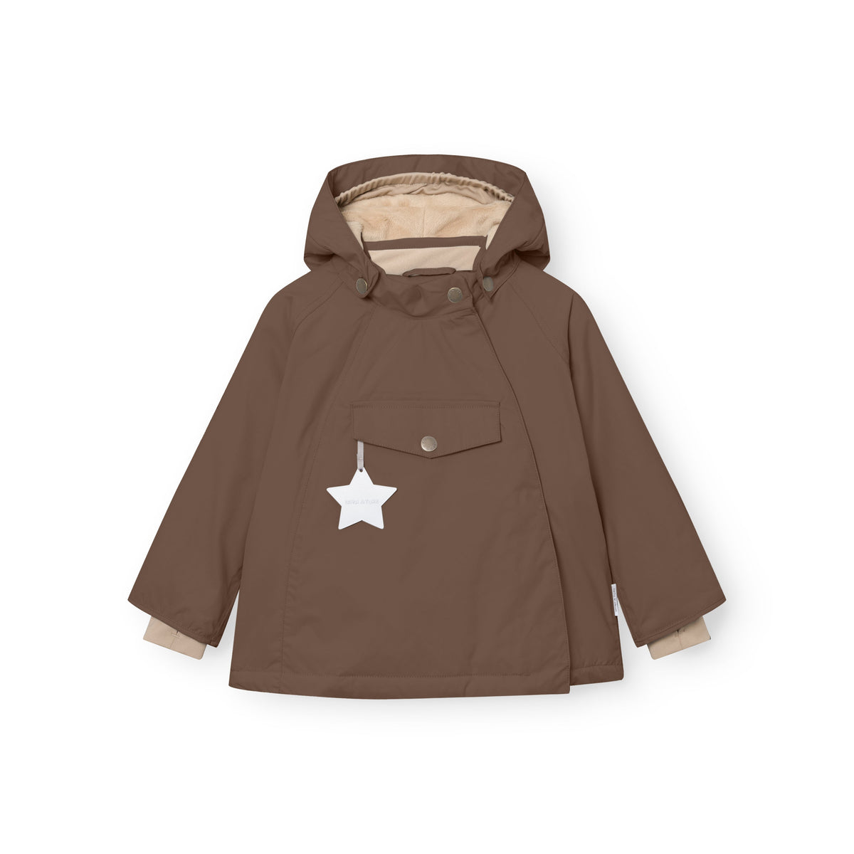 Mini a ture - MATWANG fleece lined winter jacket. GRS - Chestnut brown