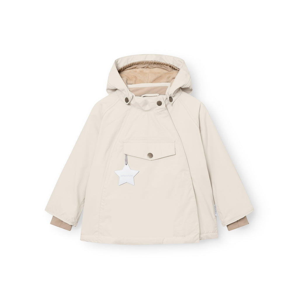 Mini a ture - MATWANG fleece lined winter jacket. GRS - Angora cream