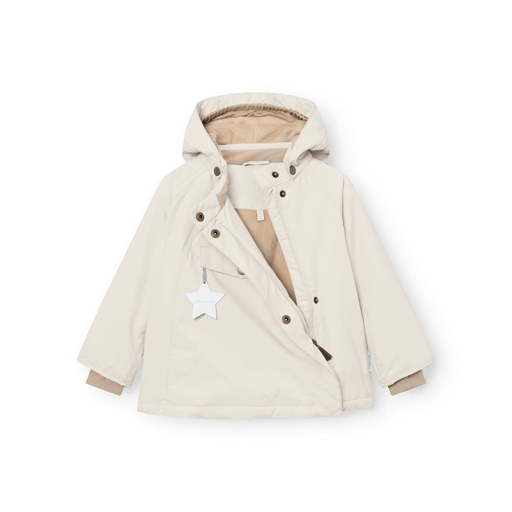 Mini a ture - MATWANG fleece lined winter jacket. GRS - Angora cream