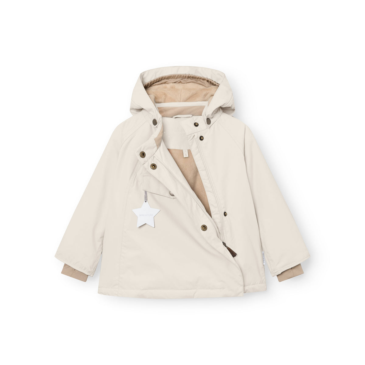 Mini a ture - MATWANG fleece lined winter jacket. GRS - Angora cream
