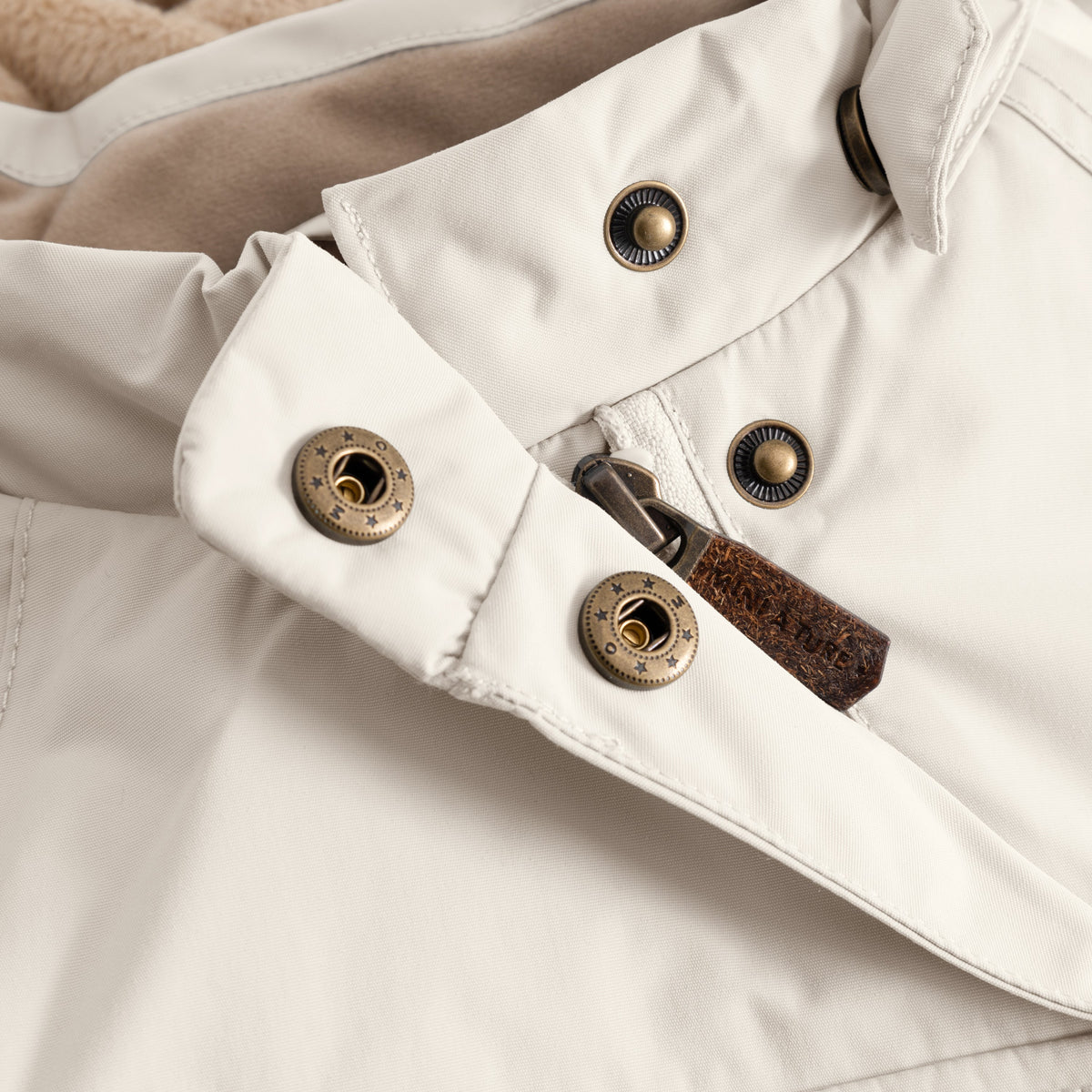 Mini a ture - MATWANG fleece lined winter jacket. GRS - Angora cream
