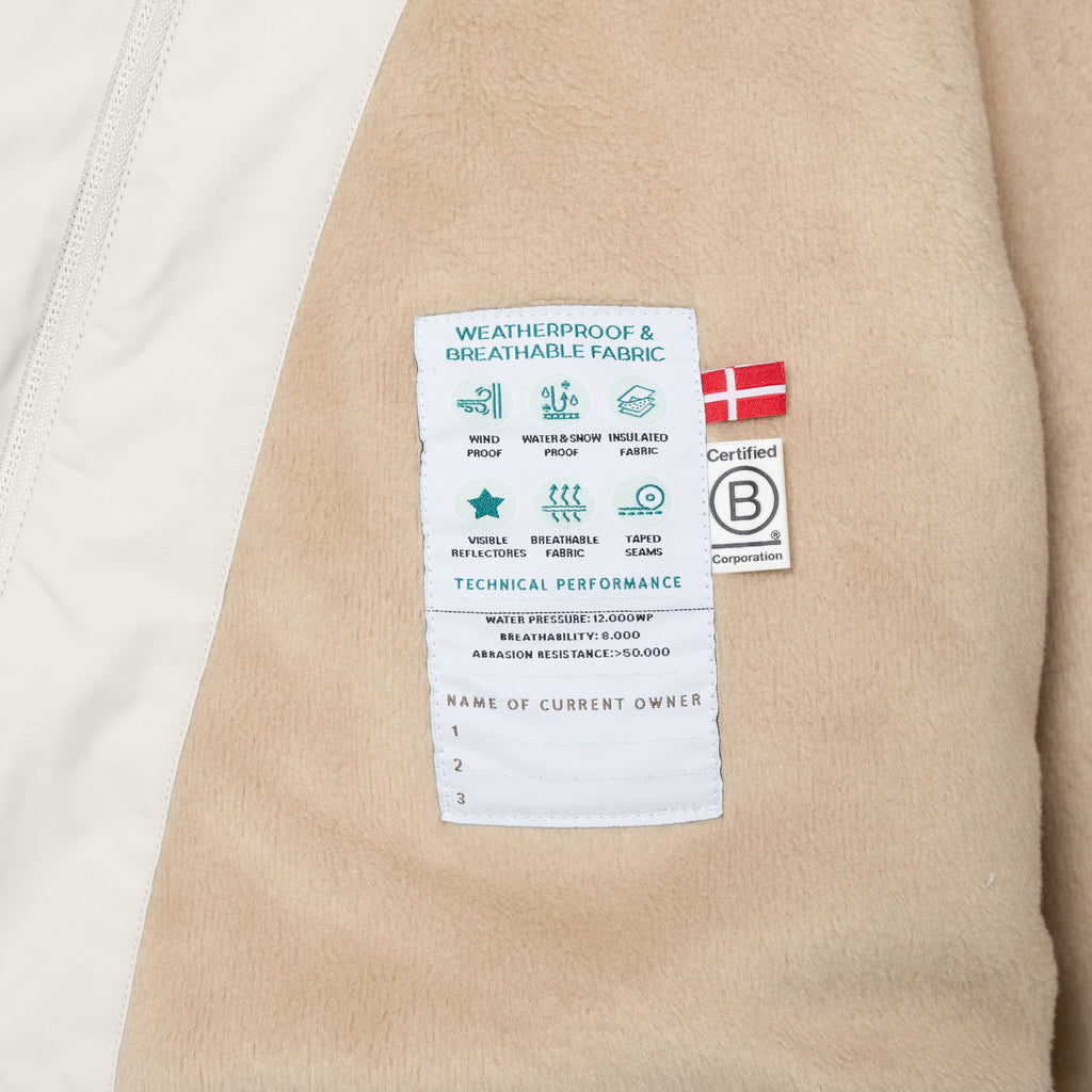 Mini a ture - MATWANG fleece lined winter jacket. GRS - Angora cream