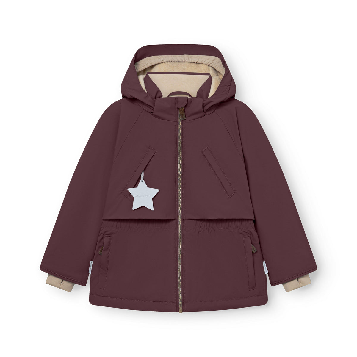 Mini a ture - MATALGEANA fleece lined winter jacket. GRS - Fudge aubergine