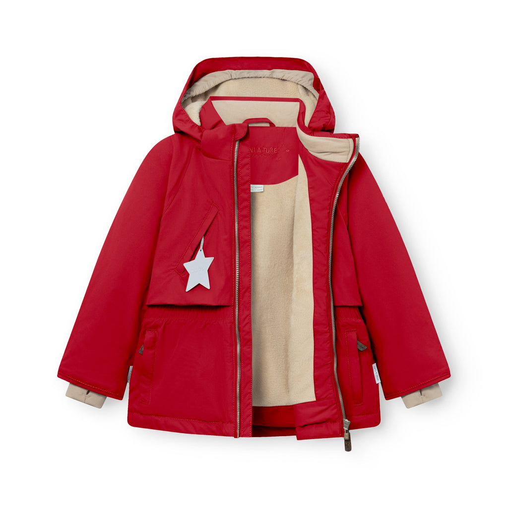 Mini a ture - MATALGEANA fleece lined winter jacket. GRS - Chili pepper