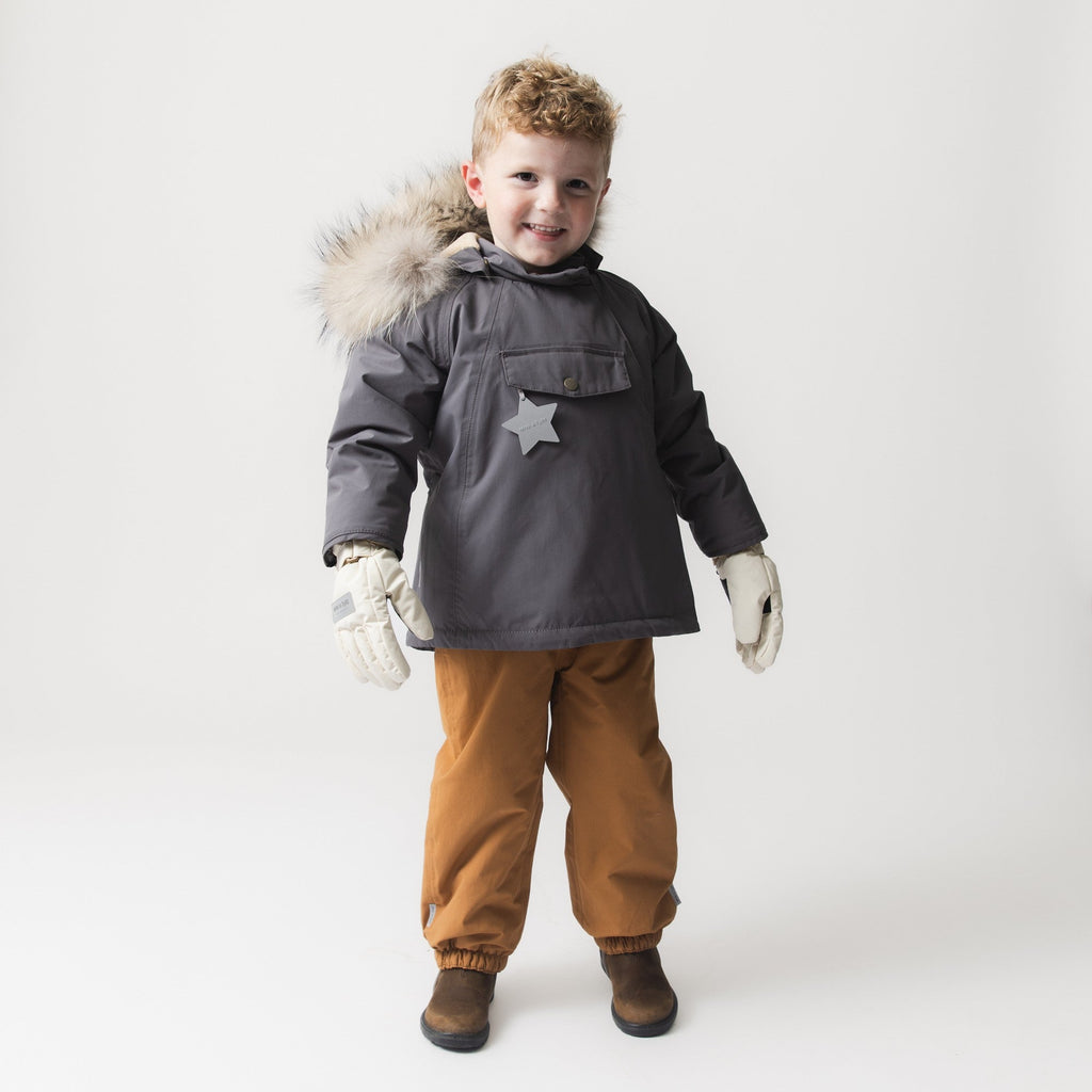 Mini a ture - MATWANG fleece lined winter jacket fur. GRS - Plum kitten
