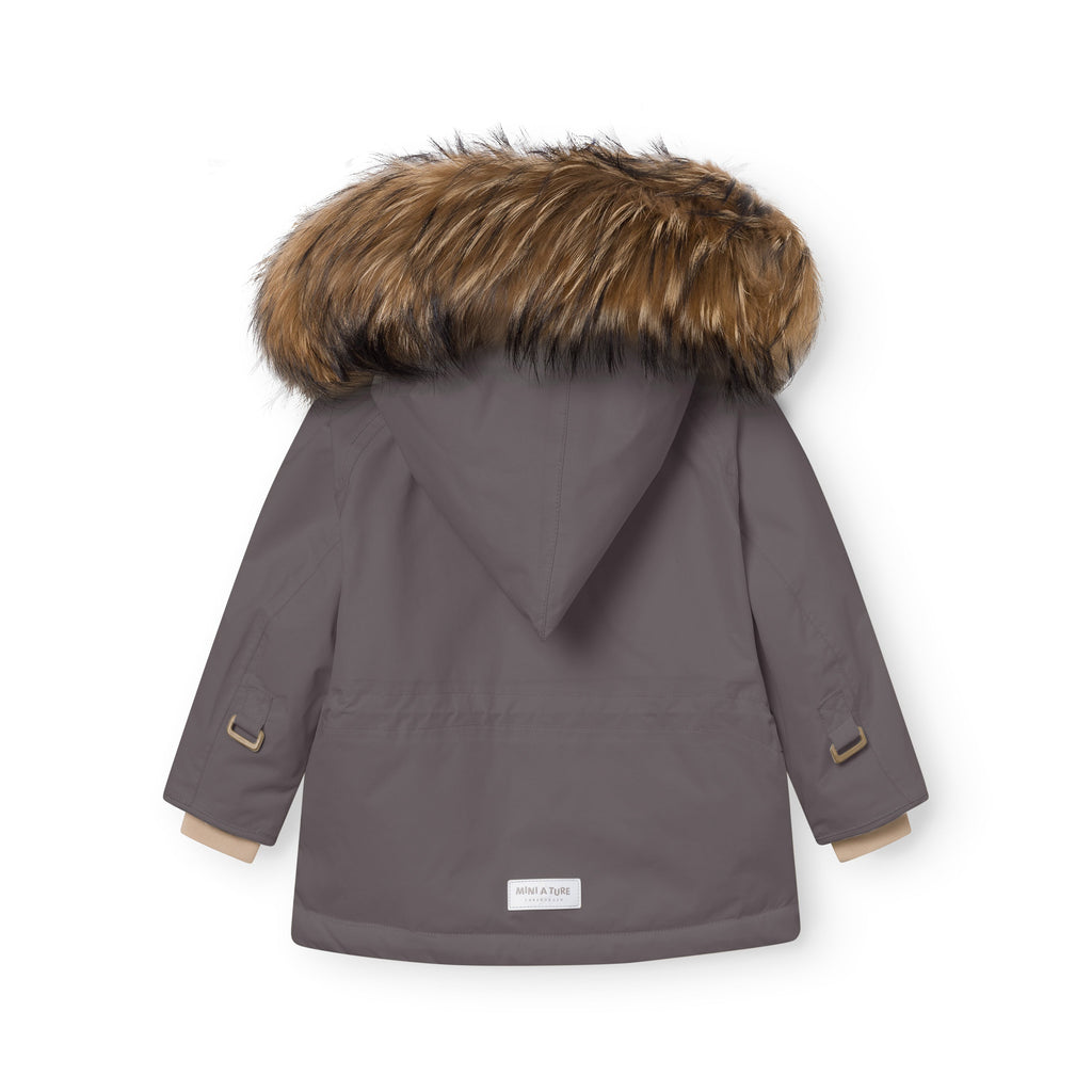 Mini a ture - MATWANG fleece lined winter jacket fur. GRS - Plum kitten