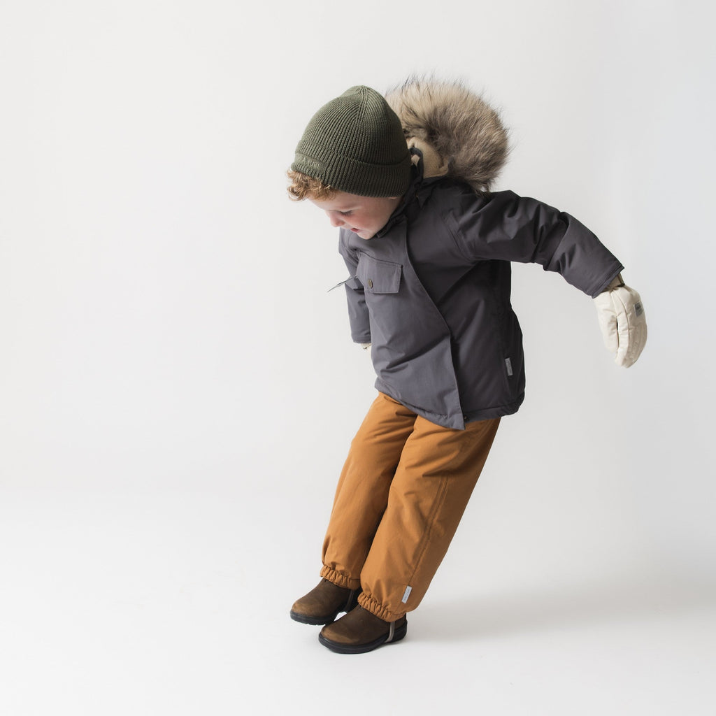 Mini a ture - MATWANG fleece lined winter jacket fur. GRS - Plum kitten