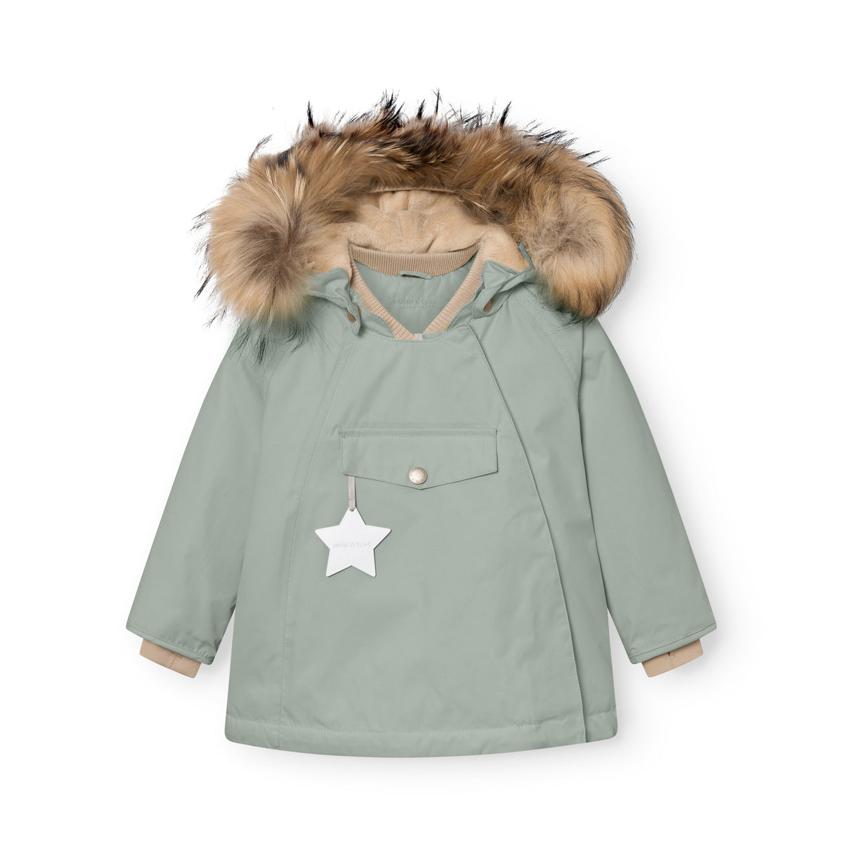 Mini a ture - MATWANG fleece lined winter jacket fur. GRS - Slate gray