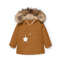 Mini a ture - MATWANG fleece lined winter jacket fur. GRS - Brown sugar