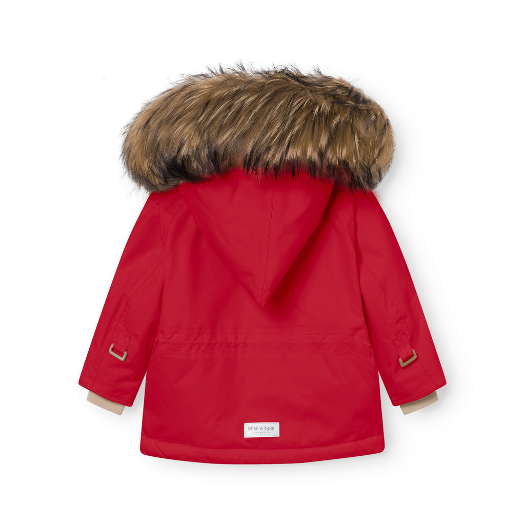 Mini a ture - MATWANG fleece lined winter jacket fur. GRS - Chili pepper