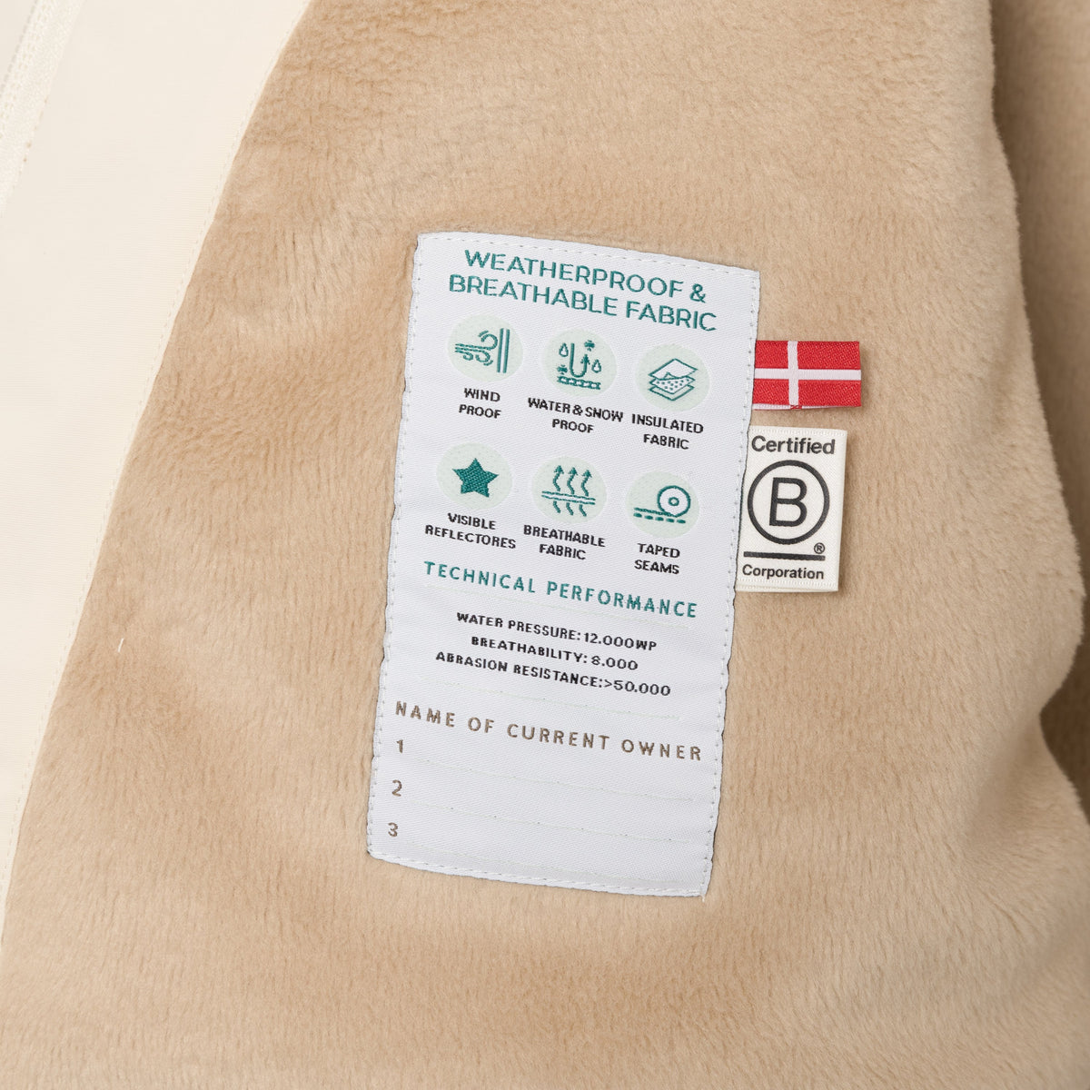 Mini a ture - MATWANG fleece lined winter jacket fur. GRS - Angora cream