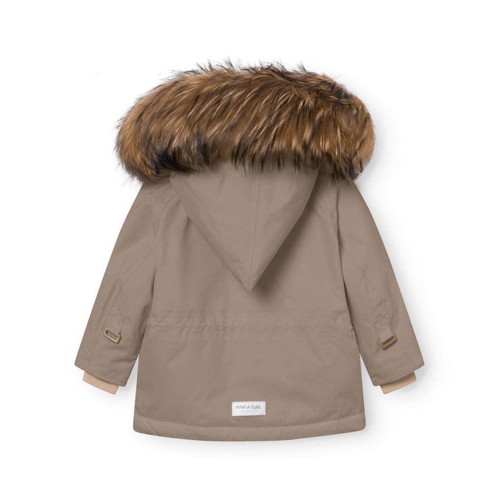 Mini a ture - MATWANG fleece lined winter jacket fur. GRS - Grey brown