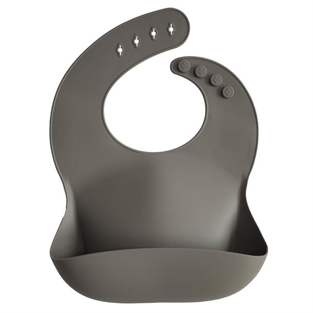 Mushie Silikone hagesmæk - Dove Grey, grå hagesmæk