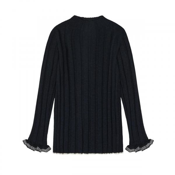Fub - High Neck Blouse - dark navy