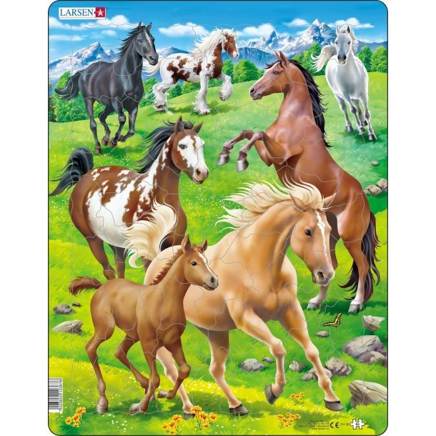 Larsen puslespil maxi // heste, puzzle, puslespil, larsen puslespil, puslespil med dyr, smukke farver, puslespil i mange farver, puslespil, heste