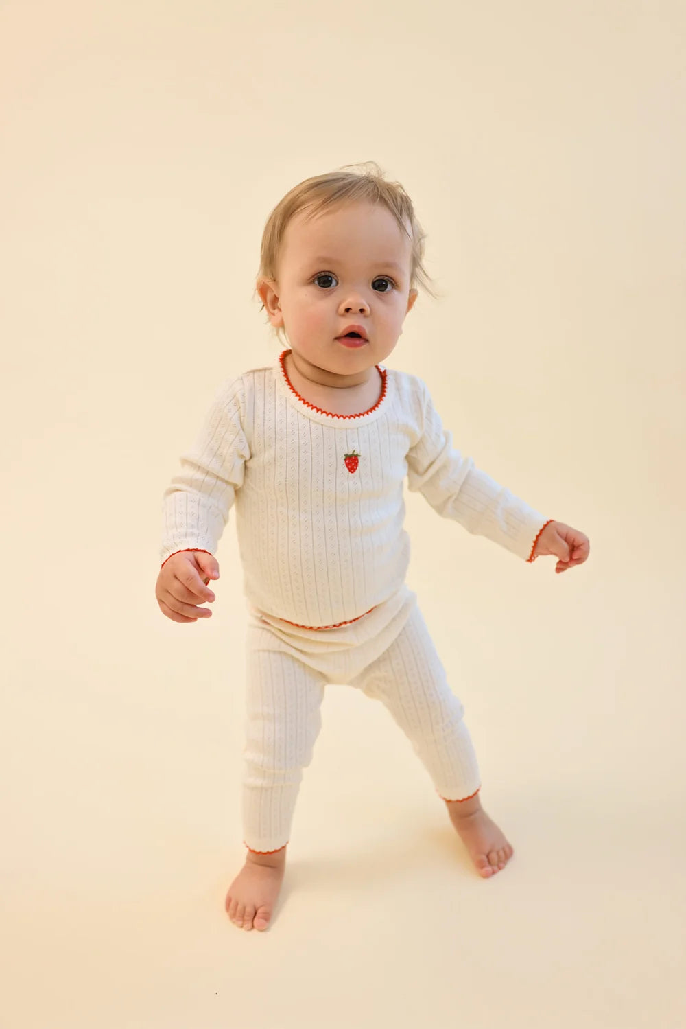 Floess - Flora Pointelle Leggings - Gentle Cream