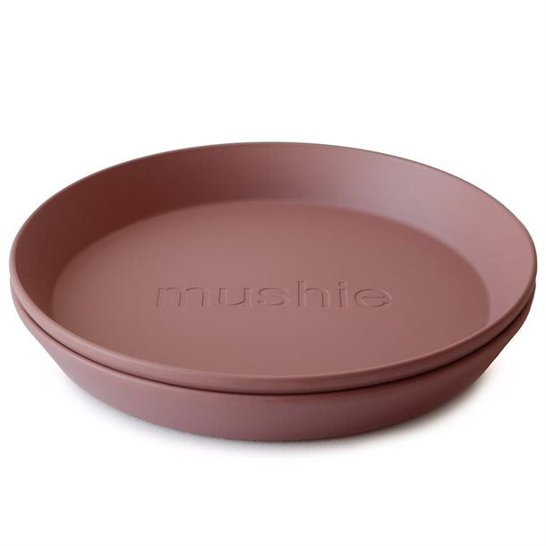 Mushie service rund tallerken  2 pak - Woodchuck