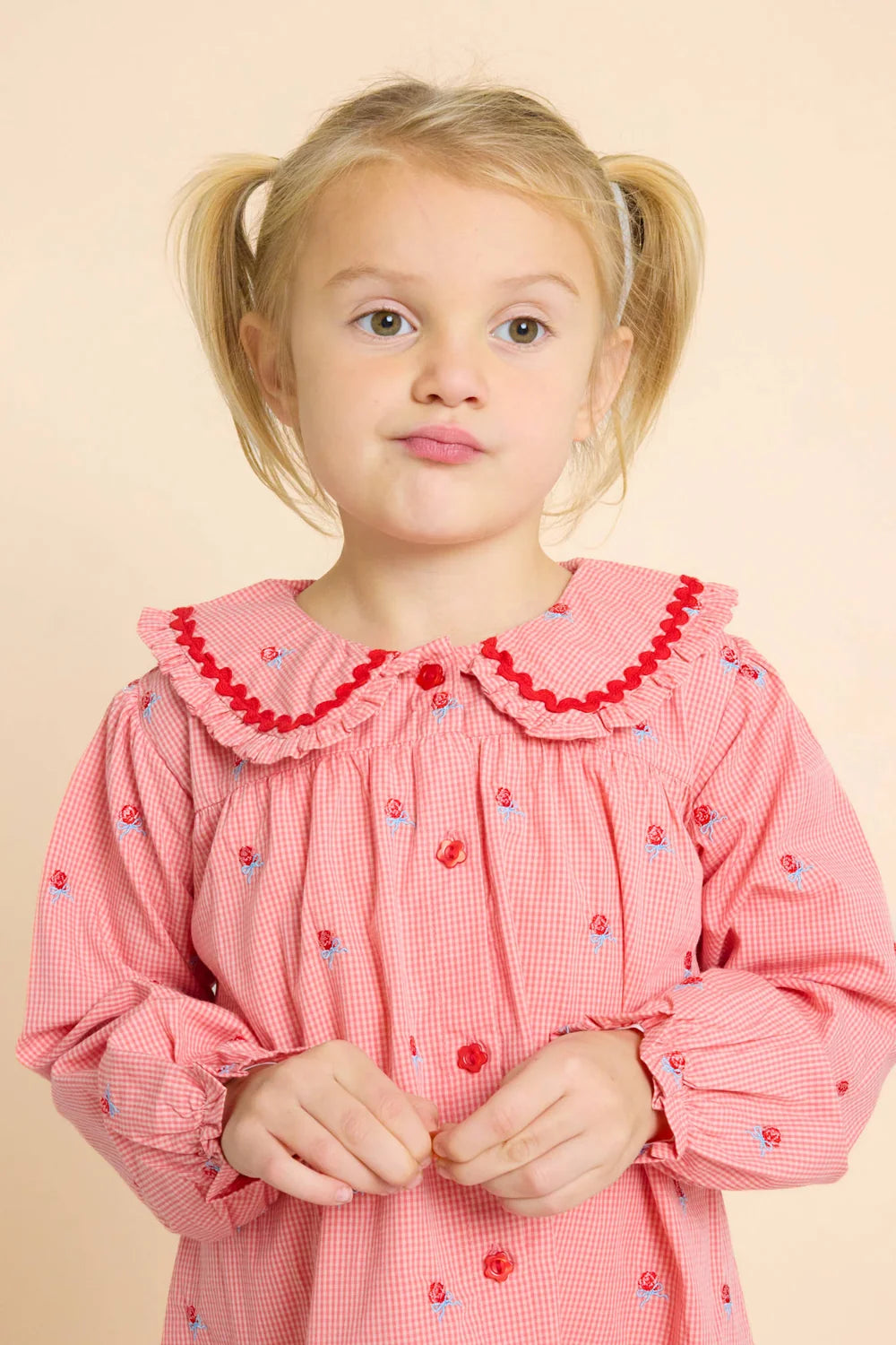 Floess - Sonja Blouse - Pink Rose Gingham