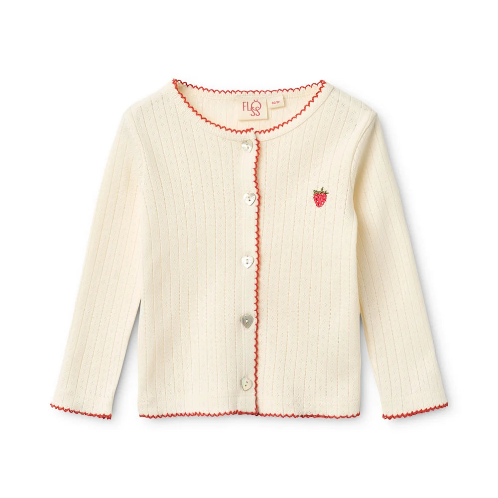 Floess - Flora Pointelle Cardigan - Gentle Cream