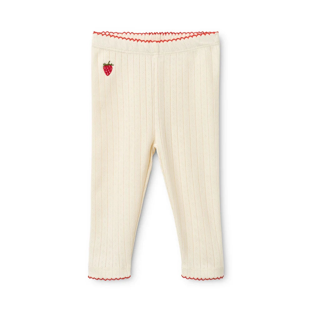 Floess - Flora Pointelle Leggings - Gentle Cream