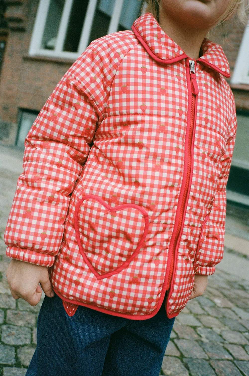 Floess - Molly Padded Jacket - Red Berry Gingham