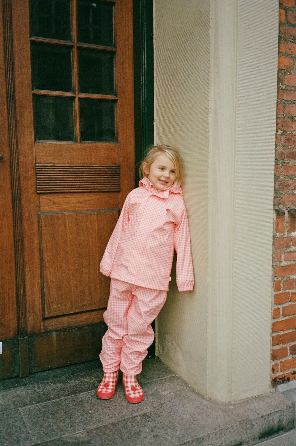 Floess - Dew Rainwear Set - Pink Rose Gingham