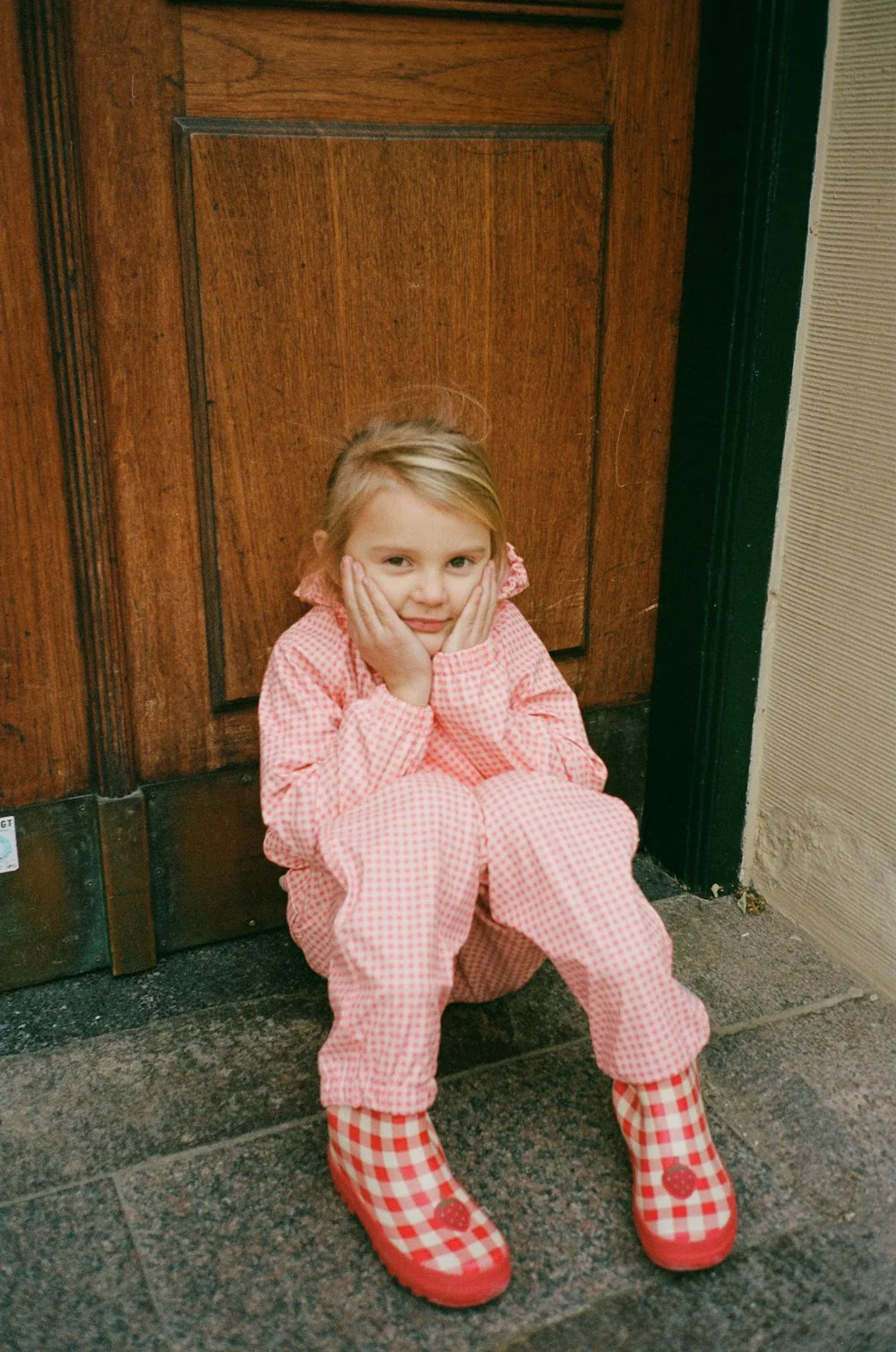 Floess - Dew Rainwear Set - Pink Rose Gingham