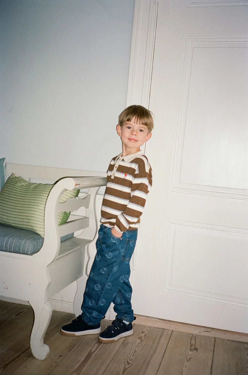 Floess - Elias Polo Sweater - Coffee/Air Stripe
