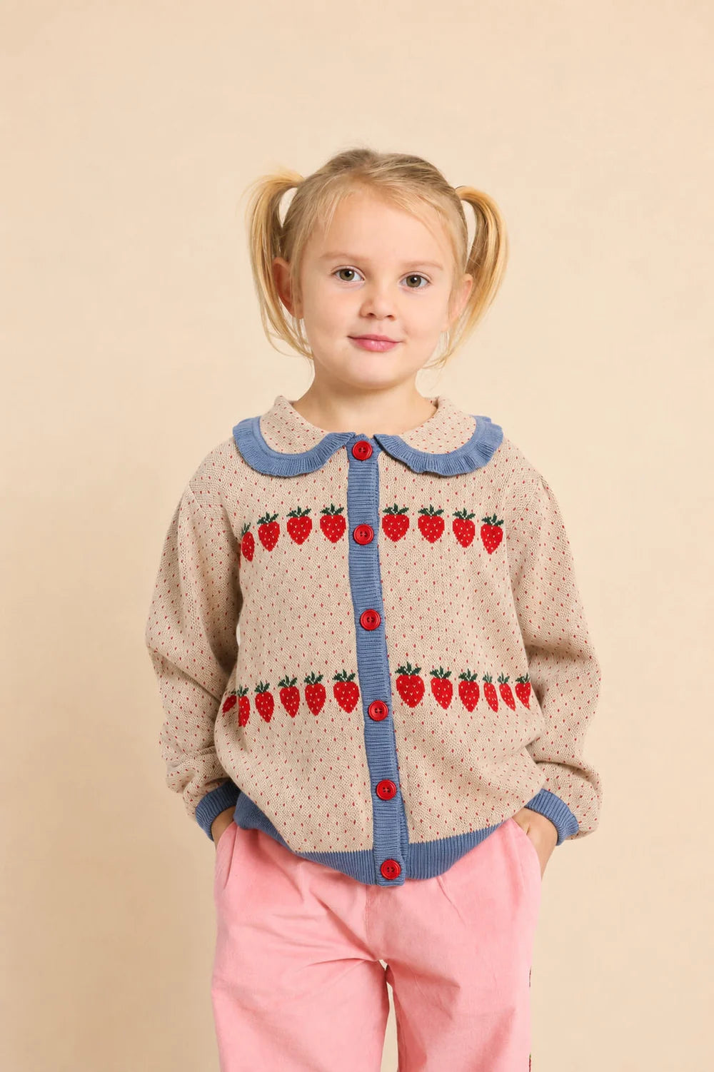 Floess - Louise Cardigan - Warm Cotton Berry