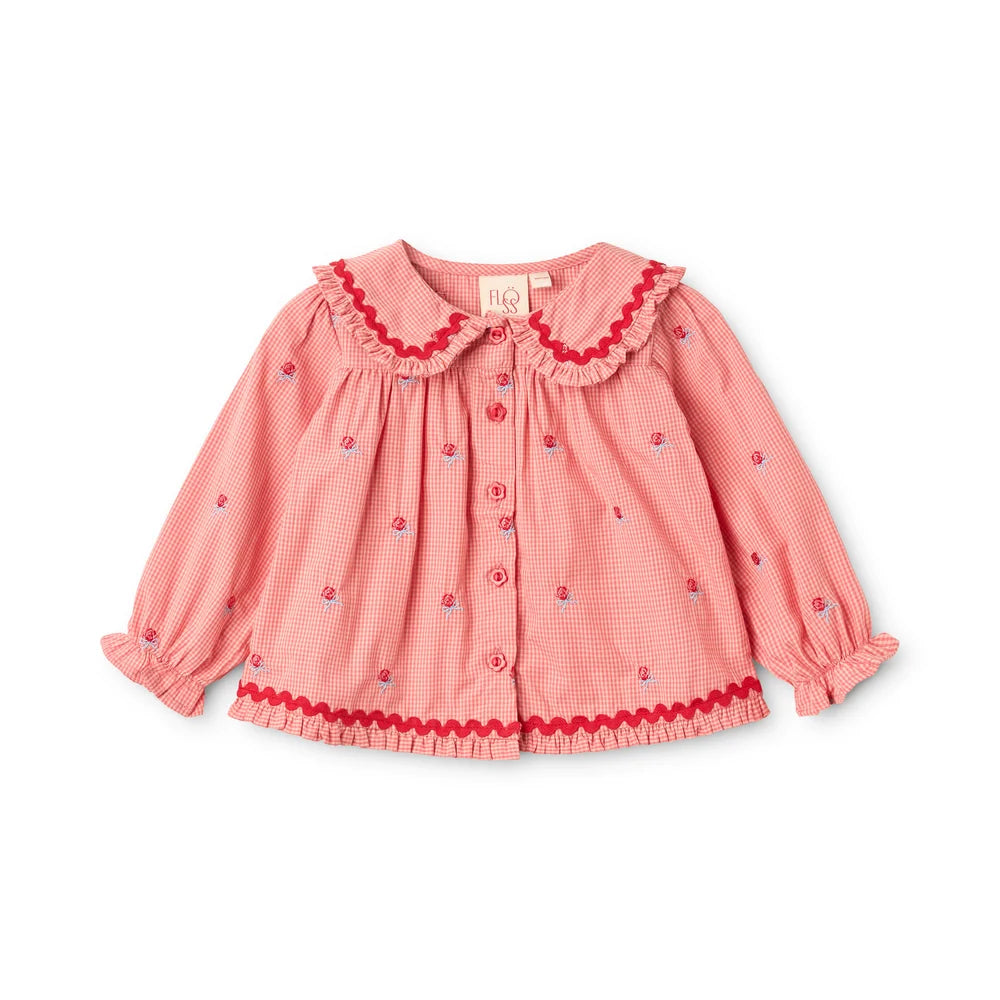 Floess - Sonja Blouse - Pink Rose Gingham