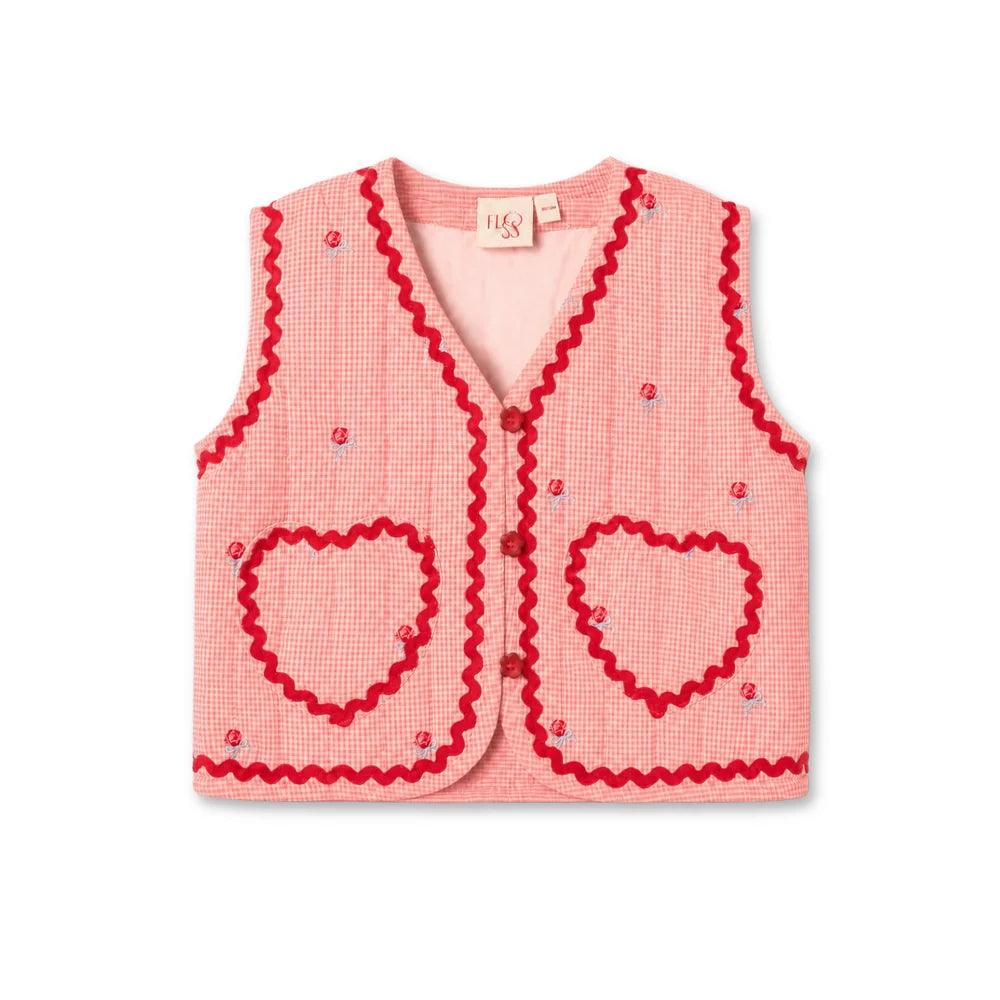Floess - Sonja Vest - Pink Rose Gingham