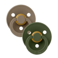 Sutter, Bibs, Bibssutter, Pacifier, Sut, Naturgummi, naturgummisut, Rund sut,Colour,Latex, 2Pack,Colour ,Cloud, BlushBibs Sutter Colour 2 Pack Latex - Hunter Green -Dark Oak