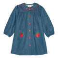 Floess - Vilma Dress - Mid Blue Strawberry