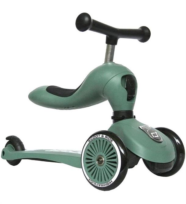 scoot and ride, scooter, løbecykel, trehjulet, 3-hjulet, løbehjul, 3-5 år, sikkerhedspude, aktiv leg, udeleg, 2-i-1, cykeltræning, motorisk udvikling, balance, Scoot and Ride - Highway Kick 1 løbecykel/løbehjul - Steel (blå)
