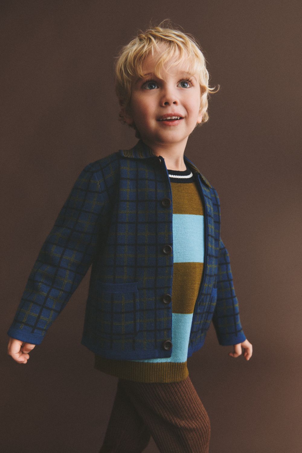 Fub - Striped Crew - moss/light teal