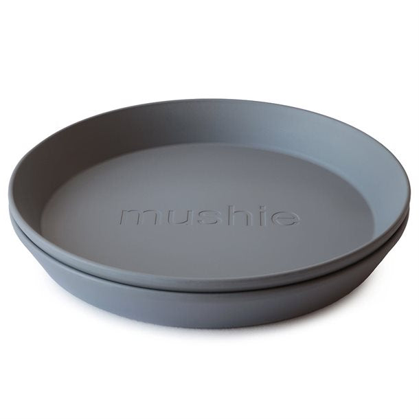 Mushie service rund tallerken, Mushie service rund tallerken  2 pak - Smoke