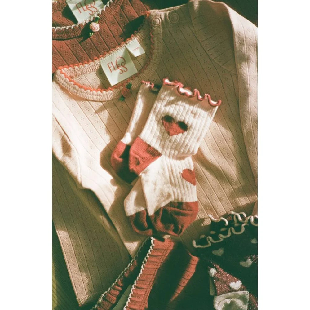 Floess - Vigga Socks 2-pack - Cranberry Heart Mix 2-pack