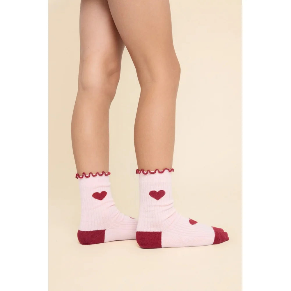 Floess - Vigga Socks 2-pack - Cranberry Heart Mix 2-pack