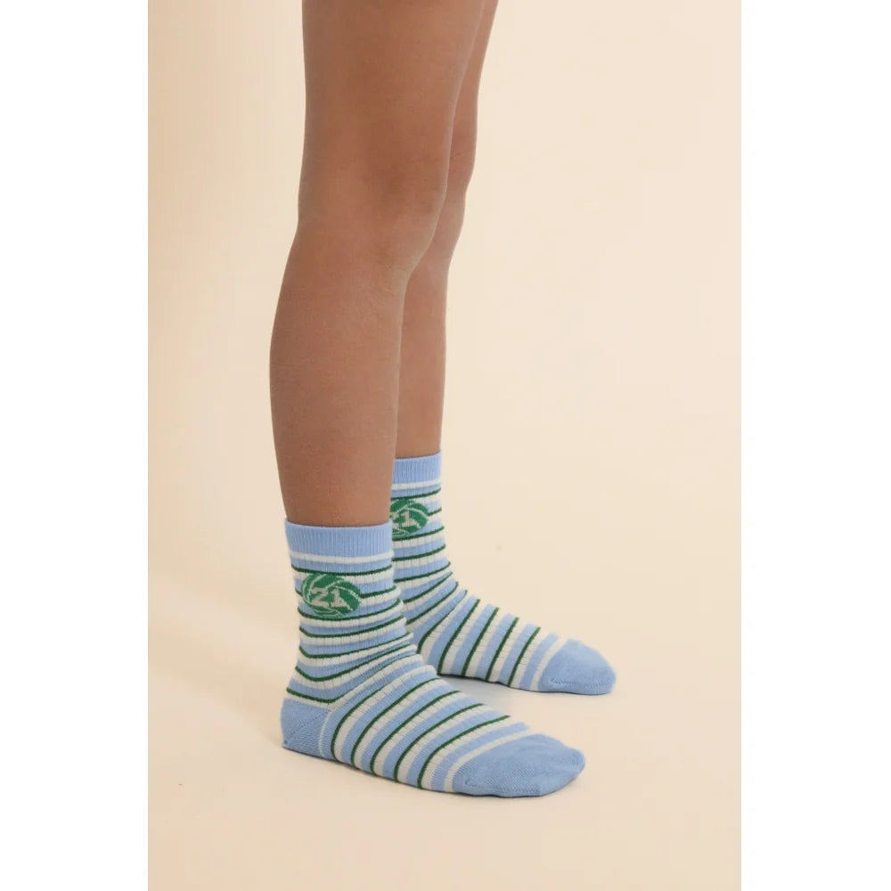 Floess - Vilde Socks 2-pack - Blue/Green Football 2-pack