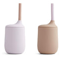 Liewood - Mariam bageforme 2 pak dark Rose/ terracotta, Liewood - Ellis børne kop med sugerør Mustard Sandy mix